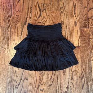 Reset Black Tiered Mini Skirt